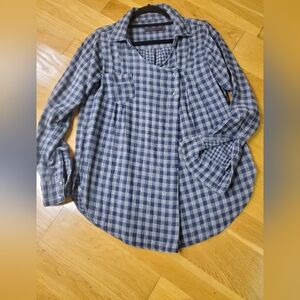 NICHOLAS K oversized plaid Asymmetrical shirt 100% cotton